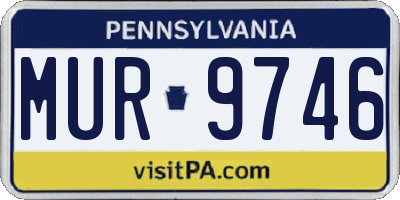 PA license plate MUR9746