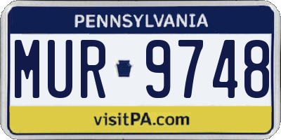 PA license plate MUR9748