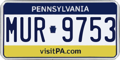PA license plate MUR9753