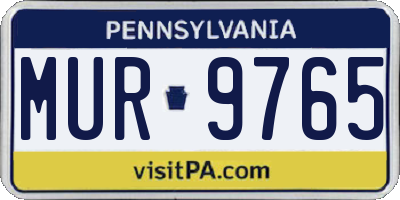 PA license plate MUR9765