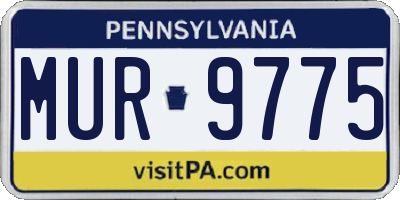 PA license plate MUR9775