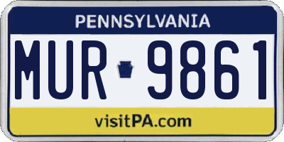 PA license plate MUR9861