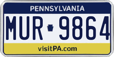 PA license plate MUR9864