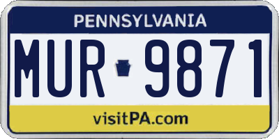 PA license plate MUR9871