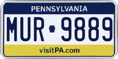 PA license plate MUR9889