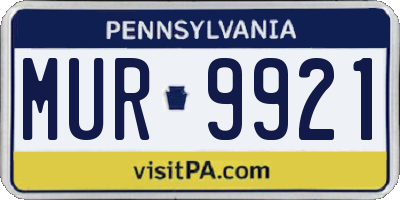 PA license plate MUR9921