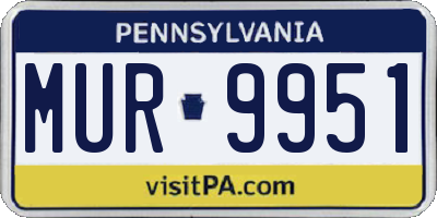 PA license plate MUR9951