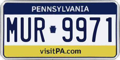 PA license plate MUR9971