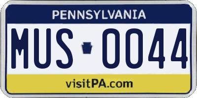 PA license plate MUS0044