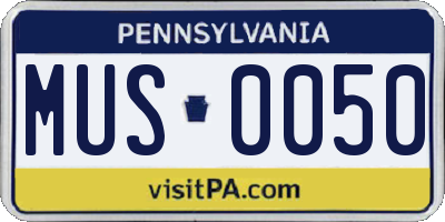 PA license plate MUS0050