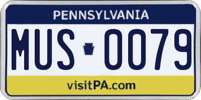 PA license plate MUS0079