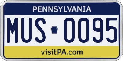 PA license plate MUS0095