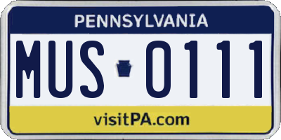 PA license plate MUS0111