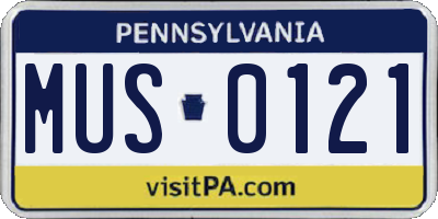 PA license plate MUS0121
