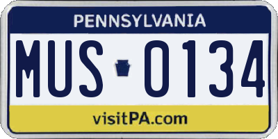 PA license plate MUS0134