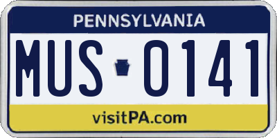 PA license plate MUS0141