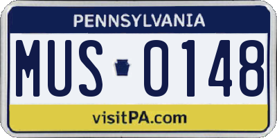 PA license plate MUS0148
