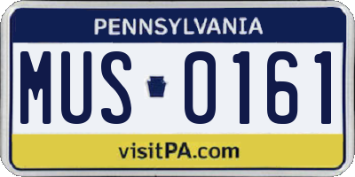 PA license plate MUS0161