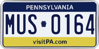 PA license plate MUS0164