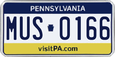 PA license plate MUS0166