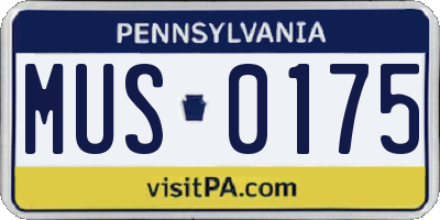 PA license plate MUS0175
