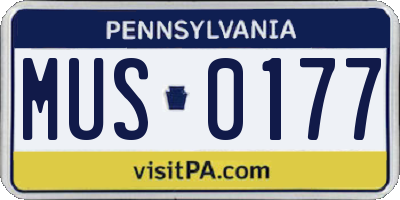 PA license plate MUS0177