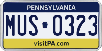 PA license plate MUS0323