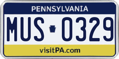PA license plate MUS0329