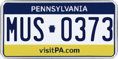 PA license plate MUS0373