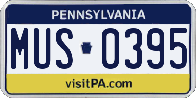 PA license plate MUS0395