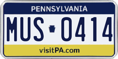 PA license plate MUS0414