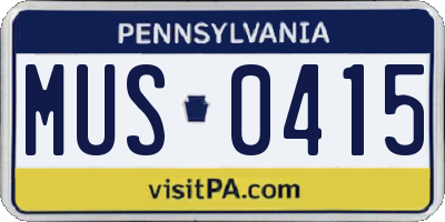PA license plate MUS0415