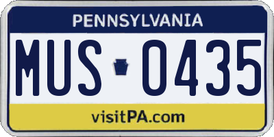 PA license plate MUS0435
