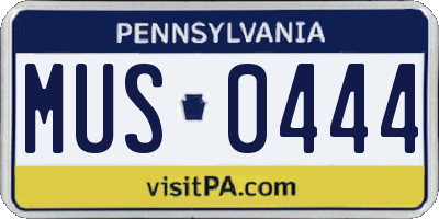 PA license plate MUS0444