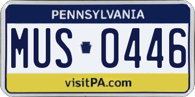 PA license plate MUS0446