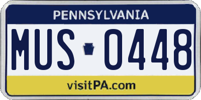 PA license plate MUS0448