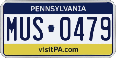 PA license plate MUS0479