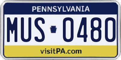 PA license plate MUS0480