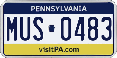 PA license plate MUS0483