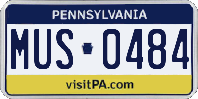 PA license plate MUS0484