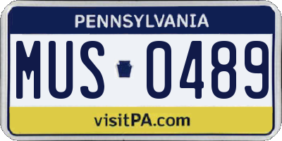 PA license plate MUS0489