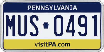 PA license plate MUS0491