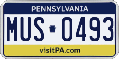 PA license plate MUS0493