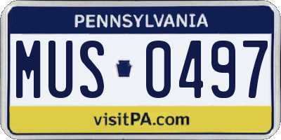 PA license plate MUS0497