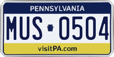 PA license plate MUS0504