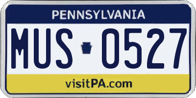 PA license plate MUS0527