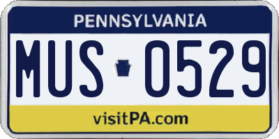 PA license plate MUS0529