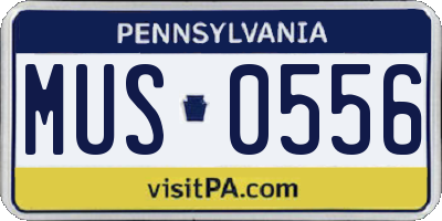 PA license plate MUS0556