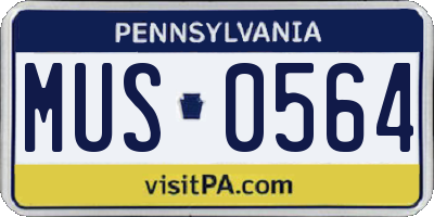 PA license plate MUS0564