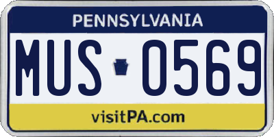 PA license plate MUS0569